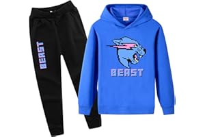 HodarSun Boys Tracksuits Hoodie Sweatshirt and Pants 2pcs Sets YouTube Gamer Cartoon Lightning Cat Printed Kids Clothing Ages 2-13