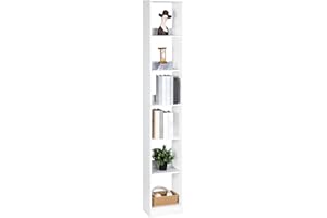 ‎HZUANERI Hzuaneri Bücherregal, 6-Tier Bücherschrank, Würfelregal, Modernes offenes Regal aus Holz, Aufbewahrungsregale und Präsentationsregale für Wohnzimmer, Home Office, Schlafzimmer, Weiß BC09603X