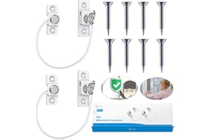 eSynic 2 szt. Blokady okienne dla dzieci, zamki okienne, UPVC, zabezpieczenie przed dziećmi, z kluczami, dla niemowląt, bezpieczeństwo dzieci, idealne do użytku publicznego w domu, białe