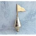 shri ji mathura/Temple Kalash Pure Brass Holo top with Dhwja Artical for Home Temple & for dhwja Pole