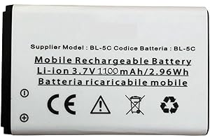 Audiosystem Batteria Compatibile Per BRONDI Magnum 4 / Stone+ / Stone Plus/Supplier Con Capacita' Originale 1100mah BL-5C / BL5C Bianca Pila Nuova Ricambio Sostituzione