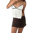 Women Backless Halter Crop Top Y2k Cowl Neck Sleeveless Ruched Camisole Tank Top Fairy Grunge Vintage Mini Vest Summer Clubwear