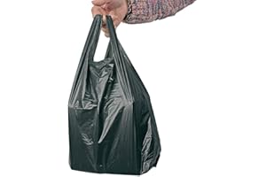 JOHIRIM 100 x Heavy Duty Black Refuse Nappy/Doggy Carrier Bags 8" x 13" x 18"