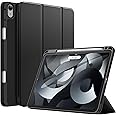 JETech Case for iPad Air 11-Inch M2 (2024), iPad Air 5/4 (2022/2020 5th/4th Generation 10.9-Inch) with Pencil Holder, Slim Tablet Cover with Soft TPU Back, Auto Wake/Sleep (Black)