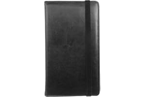 Enyuwlcm PU-Leder Visitenkartenbuch Organizer Tagebuch Namenskarte Buchhalter mit Gummiband für 240 Karten schwarz