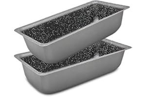 Menax - Set di 2 Teglie da Forno con Rivestimento Antiaderente - Stampo da Forno Plumcake in Alluminio - Set di 2 Stampi Rettangolari per Dolci - 30 cm - Made in Italy