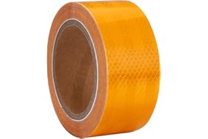 XFXIA Ruban réfléchissant Jaune 10m x 5cm Ruban réflecteur étanche Ruban d'avertissement Autocollant Ruban de sécurité Ruban d'avertissement Visible pour véhicules, remorques, Bateaux, camions