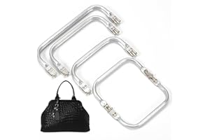 BAFIWU 4 Pezzi Chiusura per Borsa Uncinetto 16cm 18cm 20cm 25cm Chiusura a Molla per Borse in Alluminio Manico Borsa Cornice per Borsa Frizione Artigianato Progetti Fai da Te