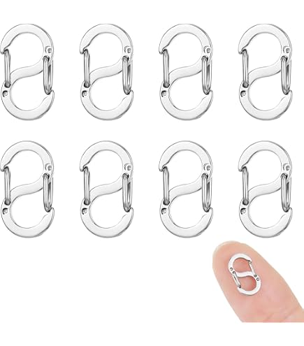Ganci Per Braccialetti 8 Moschettoni Doppia Chiusura Per Gioielli - Argento E Dorato, Ottone Placcato, PH PandaHall Chiusure Per Collane - 6