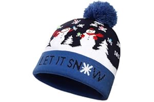 DANGZW Iluminar Gorro de Navidad, Gorro de Punto con Luz LED Invierno Unisex Papá Noel 6 Luces LED de Colores Gorros de Fiesta de Navidad Brillantes para Niños Adultos Hombres Mujeres de Navidad