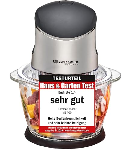 SUPERLEX Zerkleinerer Küche Elektrisch 300W Mini Mixer mit 1L Glas Schüssel