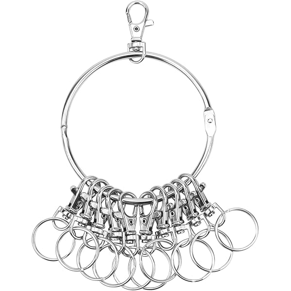 HASLED 150 mm metalen ring, 2 stuks sleutelhangers, ring voor het tonen van tassen, sjaals en mode-accessoires voor winkels, verkoopstand of thuis, Zilver, Eén maat