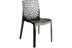 GRAND SOLEIL Grandsoleil Upon Gruvyer Sedia impilabile, in Polipropilene, Antracite, 51 x 52 x 81 cm, grigio, poliuretano