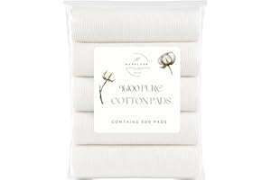 MARELUXE 500 Pcs Cotton Pads, Cotton Wool Pads, Skin so Soft, 100% Pure Cotton Wool, Makeup Remover Pads, Make-up Removal, Discs Face, Nails, Manicure