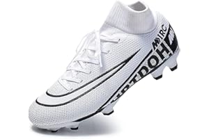 WOWEI Chaussures de Football Homme Crampons Professionnel Spike Chaussure de Foot Enfant Antidérapant Entrainement Chaussures de Sport pour Garçon High Top Chaussure Football