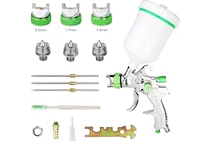 AWSUC HVLP Gravity Feed Air Spray Gun, 600CC Cup Paint Sprayer with 3 Nozzles 1.4mm 1.7mm 2.0mm Pro Painting Tool for Car Primer, Surface Painting, Coatings
