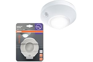 Osram NIGHTLUX Ceiling Ceiling Light, White, Motion Sensor, IP20, Battery Operated, 4000K Cool White, Ideal for Hallways, Stairs and Indoor Use