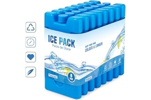 Homewit Akumulatory chłodzące, 210 ml, zestaw 8 elementów chłodzących do torby chłodzącej lub lodówki, smukła i lekka konstrukcja, wielokrotnego użytku, trwałe, niebieskie