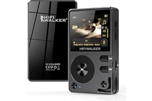 HIFI WALKER H2, HiFi Reproductor MP3 Bluetooth, DSD DAC OTG, Reproductor de Música de Alta Resolución sin Pérdidas, con Tarjeta de Memoria de 64GB, Admite hasta 512GB