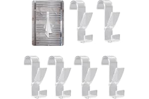 VMINOG Hacken für Heizkörper Bad 6 Stück Badezimmer Handtuch haken Haken für Rundheizkörper Handtuchhaken ABS Haken Heizung Badheizkörper für alle Standard Heizkörper（Transparent）