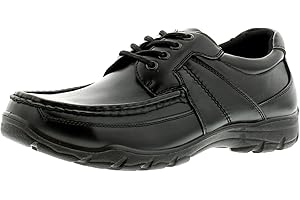 Rockstorm Rocket Teen School Oxford Shoes. School Boys Black Shoes. Academic Footwear for Kids with Lace Up. Durable Kids Footwear