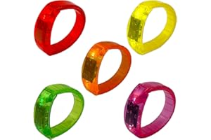 BF Souvenirs 5 sztuk bransoletek LED – bransoletka w różnych kolorach – migająca i świecąca – bransoletka na imprezę, wesele, koncert, imprezę, urodziny, imprezę firmową