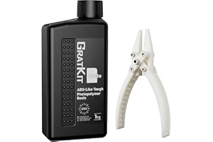 GratKit Stampa 3D Come Resina ABS Like, non Fragile, Polimerizzazione Rapida, Resina Polimerizzante UV ad alta Durezza 405nm, Compatibile con Stampanti SLA, LCD e DLP, 1000 g, Bianco