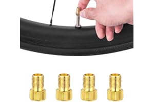 EIHI 4 Pezzi Adattatore per Valvola Presta in Ottone,Adattatore Pompa Bicicletta,Convertire Presta in Schrader per biciclette ed e-Scooter,Gonfiare il pneumatico usando una pompa standard da Mobi Lock