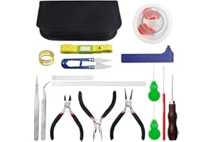 BGTXINGI XLX Kit de réparation de 24 pièces avec pince multifonctionnelle et fil de perles pour bijoux Bouddha perles noyer olive