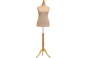 ACE OF SPACE Tailors Dummy Size 18/20 Female Dressmakers Fashion Mannequin Students Cream With Lightwood Stand