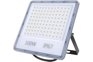 YIQIBRO Projecteur LED Extérieur 100W, 10000LM Éclairage de Sécurité Extérieur, IP67 Imperméable Spot LED Extérieur Blanc Froid 6500K Pour Patio, Jardin, Garage, Terrasse, Square, Usine, Entrée, Cour