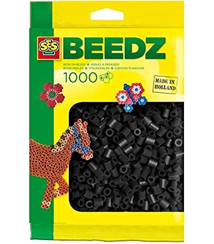 Vaessen Creative Set di Perline da Stirare 5 mm da 3300 Pezzi i Colori Nero - Perline Pixel Art per Lavoretti Creativi - Creazione di Gioielli, Decorazioni, Ornamenti e Altre Idee Fai