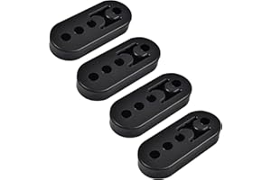 Sunshine smile 4 piezas de goma de escape, soporte de escape para coche, soporte de escape, goma de sujeción para escape, 4 agujeros, goma de escape universal