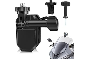 HAFOKO Moto Parabrisas Cámara Montaje Compatible para Insta360 X5-X,Aluminio Parabrisas Clip Compatible para Gopro Hero 12-3,Clip Ajustable para Grabar vídeos POV sin rayaduras, con Osmo 360 Osmo Nano