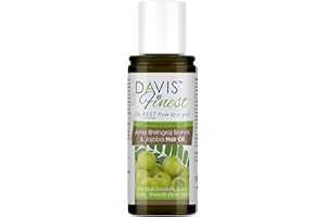 Davis Finest Hair Growth Oil, Herbal Ayurvedic Natural Hair Oil with Amla Bhringraj Brahmi & Jojoba Seed Oil for Healthy Scalp, Hair Loss, Thinning Hair, Promote Hair Growth 110ml