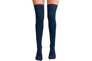 NuJake Over The Knee Thigh High Socks Ladies Plain Cotton Lycra Cosplay School Sox
