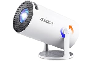QIAOLET Mini Proyector 2025 Android 13.0, Proyector Portátil 4K 1080P Soporte con WiFi6 Bluetooth, Keystone Automático y Rotación de 180° Compatible con Teléfono/TV Stick/HDMI/USB (Cable HDMI Incluido)
