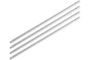 SEBSON® 4x LED Sottopensile con Interruttore e Prese, Luce Calda, 30cm, 2W, 170 Lumen, 12V, 8,8x6,7x300mm