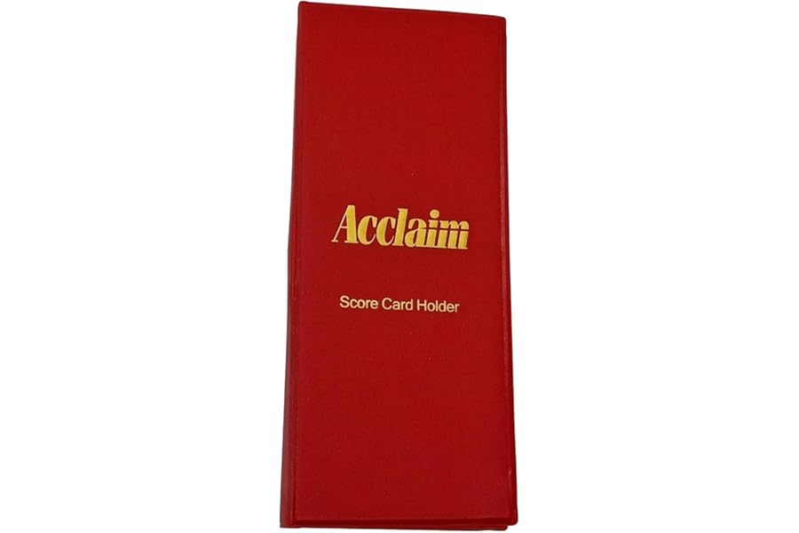 Acclaim Rigid Lawn Bowls Bowling Economy Scorecard Holder Plastic Synthetic Finish 22 cm x 10 cm with Spring Clip & Pen Loop (Red)