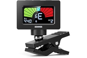 Donner Accordeur de Guitare Magnétique à Clipser avec écran LCD Couleur Pour Guitare Acoustique/électrique, Ukulélé, Basse, Violon, Banjo DT-10 - Noir