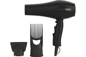 Wahl Hairdryer, PowerPik 2, Dryer for Women, Hair Dryer with Pik Attachment, Afro Hairdryer, Afro-Caribbean Hair, Three Heat Settings, Anti-frizz Drying, Black