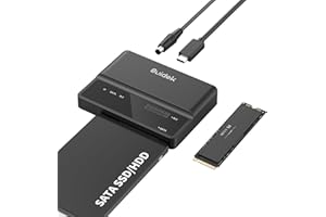 SUIDEK Boîtier SSD NVMe, Adaptateur USB vers M.2 et SATA 10Gbps, Lecteur de Disque Dur Externe PCIe NVMe Gratuit, Compatible avec M.2 (Touches M et M+B), Toutes Tailles et SSD/HDD SATA 2,5"/3,5"