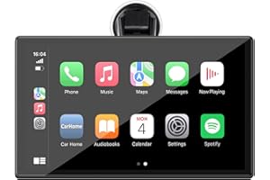 LAMTTO 9 Inch Wireless Car Stereo with Apple Carplay and Android Auto,Backup Camera,Portable Touch Screen Car Play GPS Navigation for Car,Car Audio Receivers with Mirror Link,Bluetooth,FM, Siri