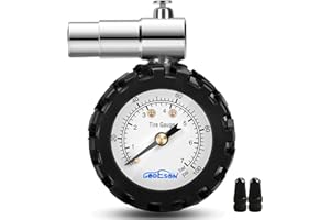 Godeson Indicador de presión de neumáticos para bicicleta, 100PSI/7Bar Indicador de presión de neumáticos para bicicleta para válvula Presta, medidor mecánico, sin baterías..