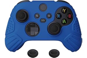 eXtremeRate PlayVital Protection pour Xbox Series X/S Coque Manette,Housse Silicone Cover Skin avec Capuchon Joystick pour Xbox Series X S Controller-Azuré,Édition Guardian