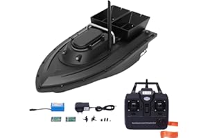 AOOUNGM Bateau à appât avec télécommande de 500 m - Avec éclairage LED - Pour pêcheurs et professionnels - Charge maximale : 2 kg