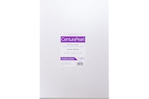 Crafters Companion Crafter's Companion Lusso Centura Perla Carta Fresca A3 Bianca Confezione da 20, Cartoncino, White, 42 x 29.8 x 0.8 cm