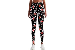 Loveternal Women Leggings Xmas Christmas Funny 3D Print High Waisted Tights Fitness Workout Running Stretchy Soft Yoga Skinny Pants for Casual Cosplay Party S-XL