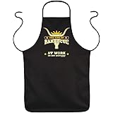 Grembiule da barbecue The King of Barbecue at Work, nero, 100% cotone, taglia unica per adulti