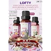 3 l&uuml; Avantajlı Set Lofty Lavanta Yasemin Lotus &Ccedil;i&ccedil;eği Saf U&ccedil;ucu Yağ (10ml) -%100 Doğal Esansiyel Yağ | Uyku, Rahatlama ve Aro